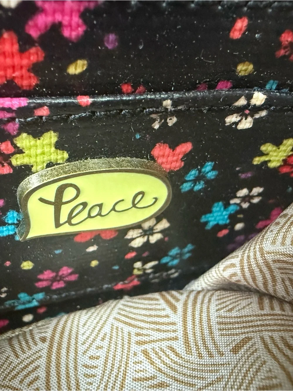 Sakroots -Floral Zip Around Wallet  Clutch-“Happy Nature Peace” pattern